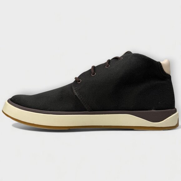 OluKai Papaku Chukka Boots Men 10.5 Dark Wood Canvas Leather Waterproof - Picture 3 of 14